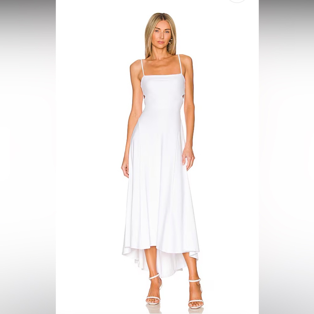 NWT Susana Monaco Thin Strap High Low Maxi Dress in Sugar XS